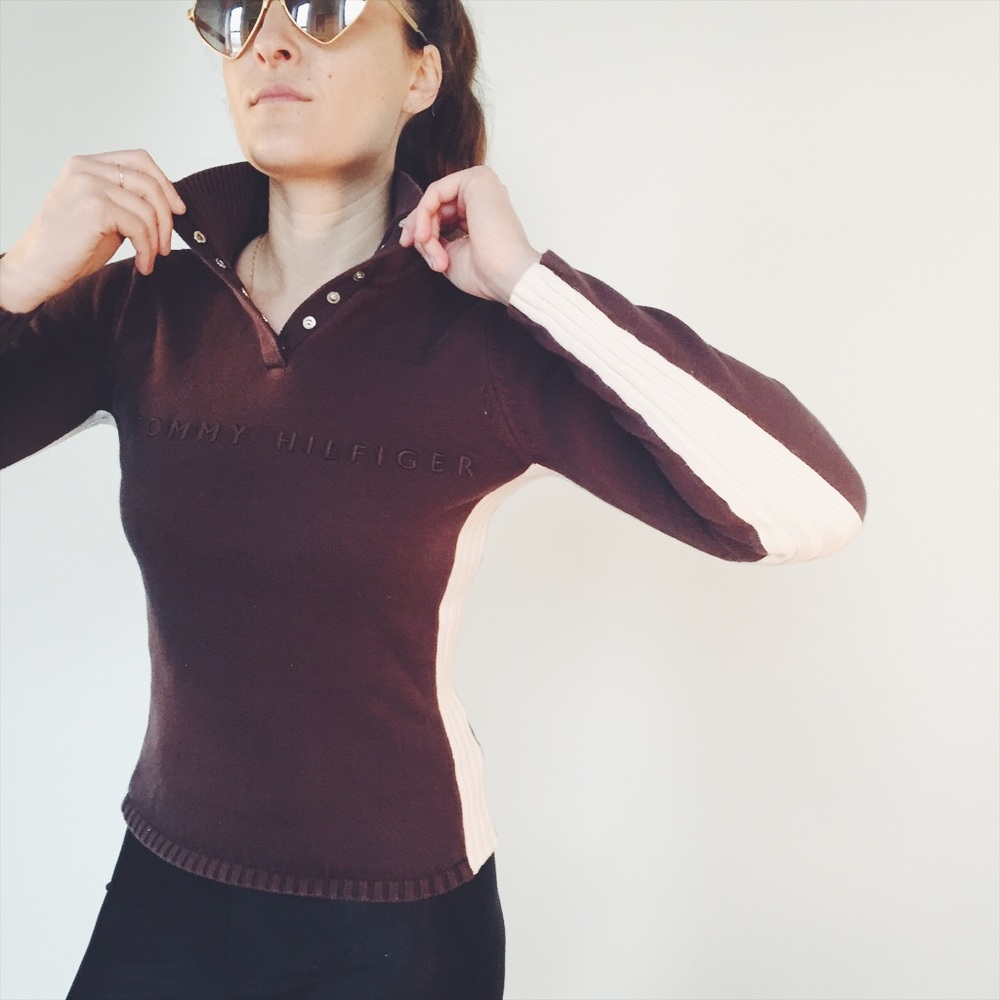 VTG Tommy Hilfiger brown/white sweater Size M